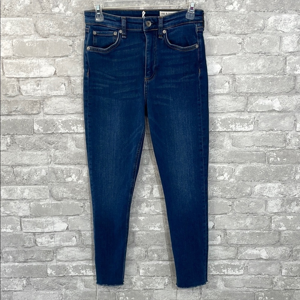 Rag & Bone Blue Nina High Rise Ankle Skinny